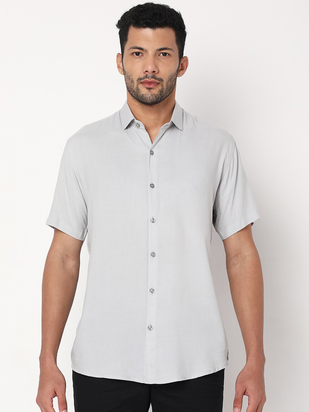 

7Shores Classic Fit Spread Collar Casual Shirt, Grey