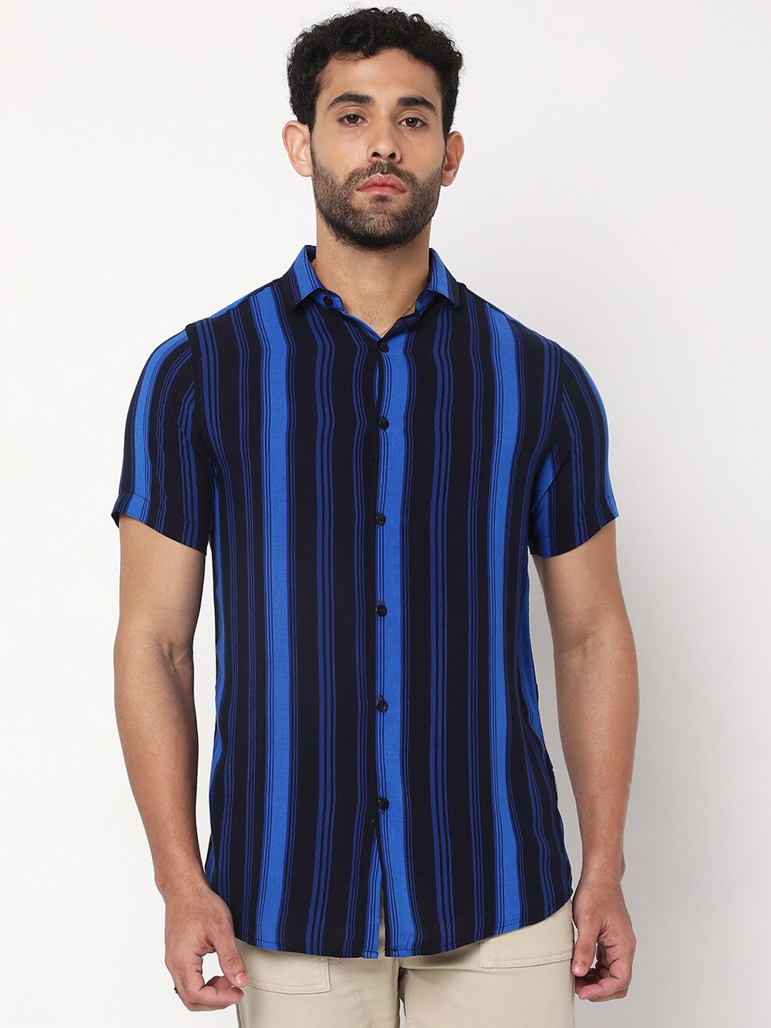 

7Shores Classic Striped Casual Shirt, Blue