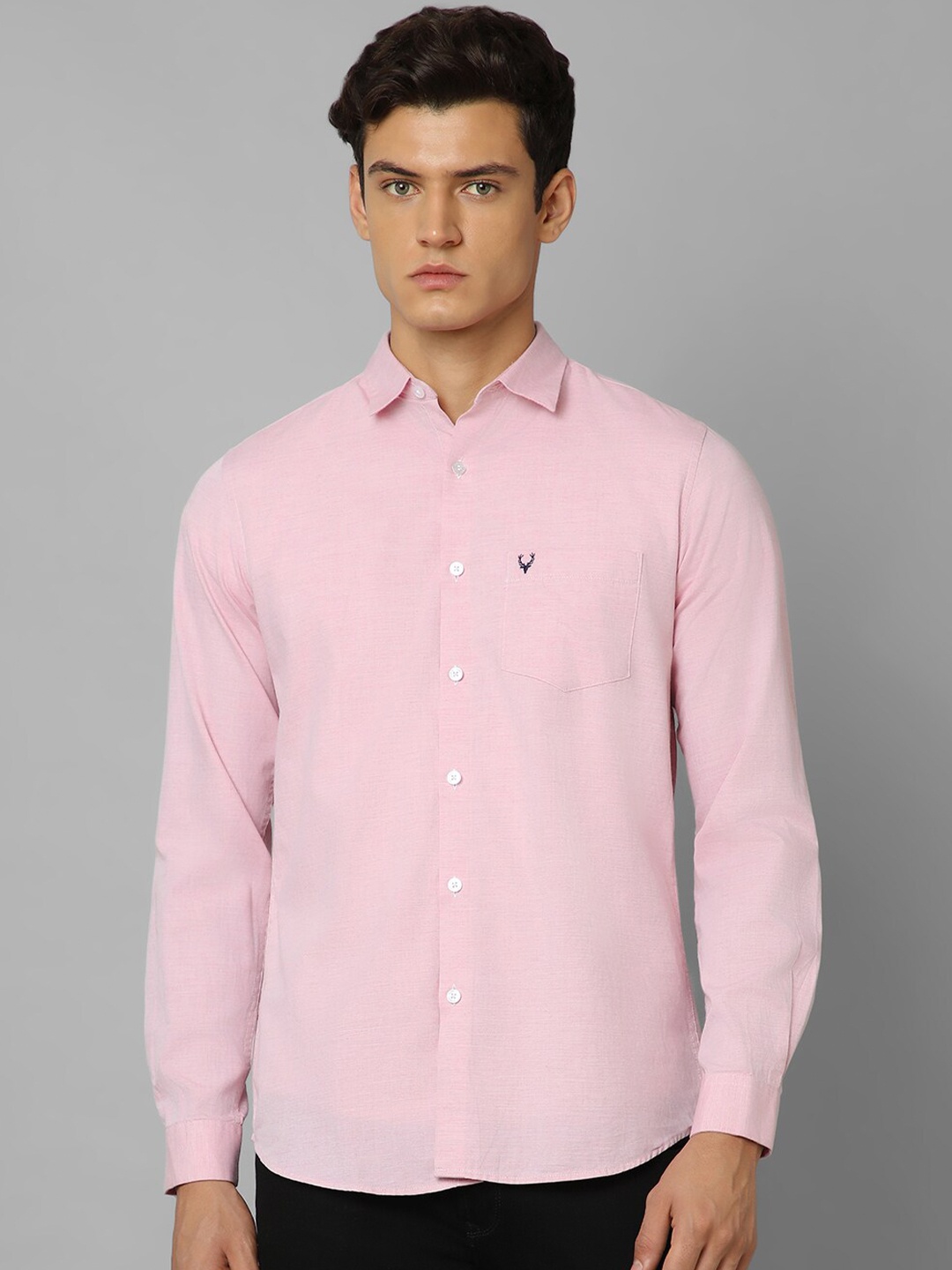 

Allen Solly Spread Collar Slim Fit Pure Cotton Casual Shirt, Pink