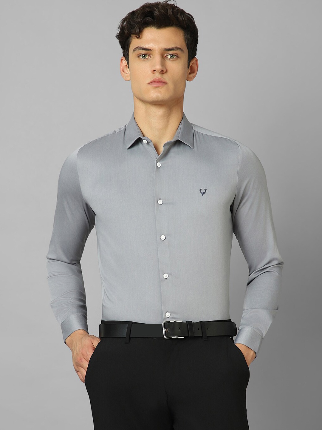

Allen Solly Spread Collar Slim Fit Formal Shirt, Grey