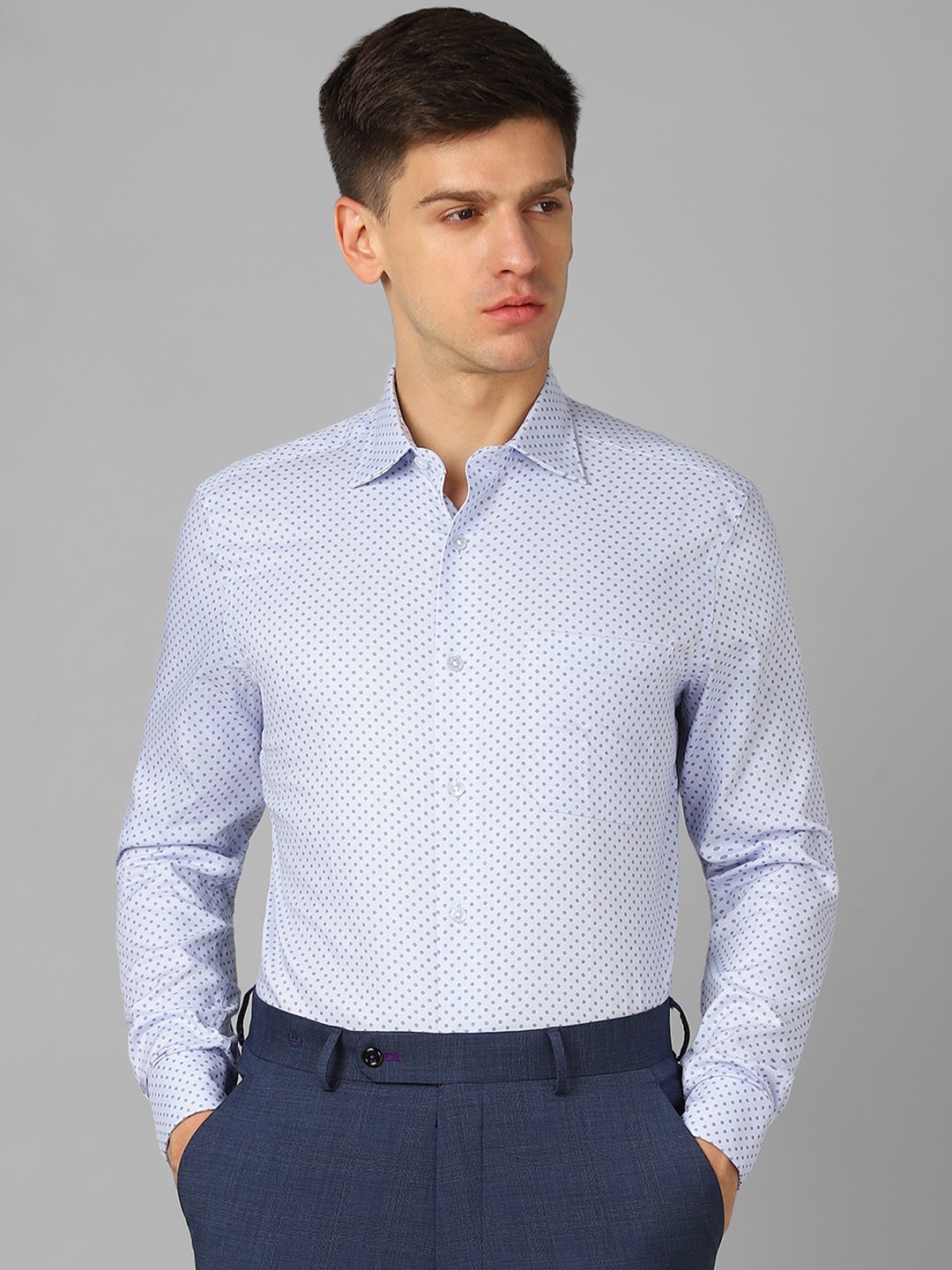 

Louis Philippe Printed Cotton Opaque Formal Shirt, Blue