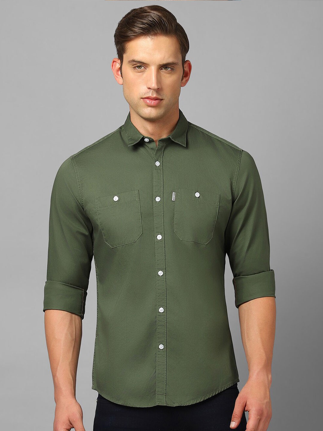 

Louis Philippe Jeans Slim Fit Pure Cotton Casual Shirt, Green