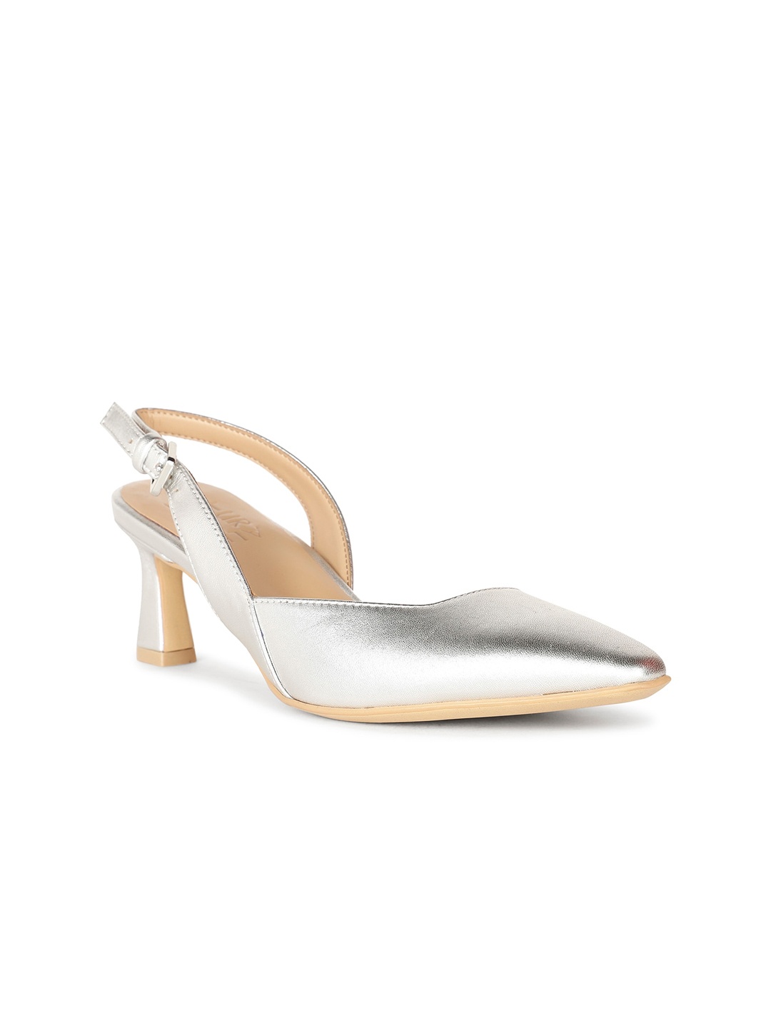 

Naturalizer Textured Slim Heel Mules, Silver