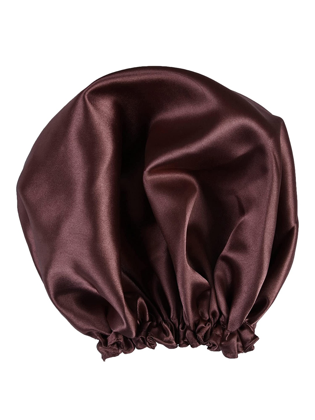 

LYTIX Women Satin Silk Double Layered Sleeping Cap, Coffee brown