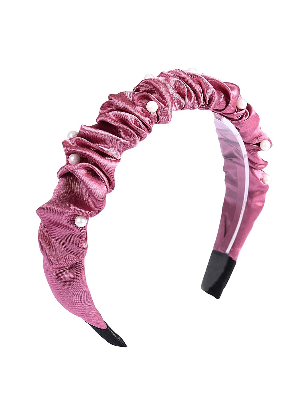 

LYTIX Women Beaded Hairband With Pearl Beads, Pink