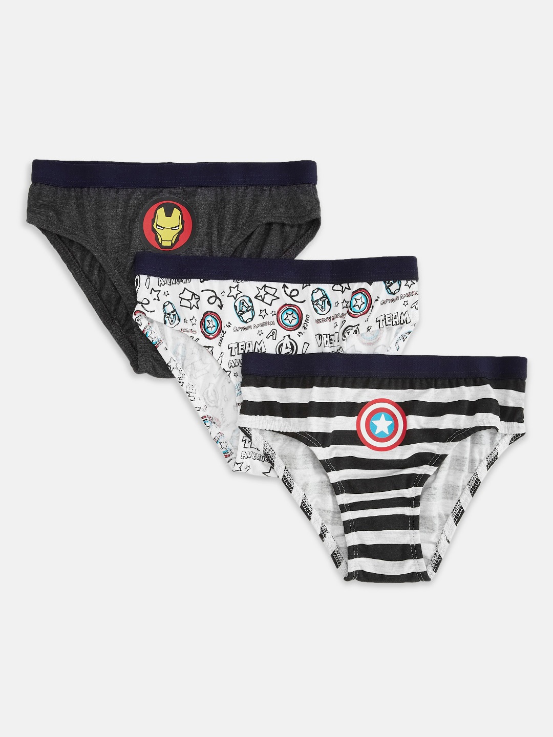 

Pantaloons Junior Boys Pack Of 3 Printed Cotton Basic Briefs, White