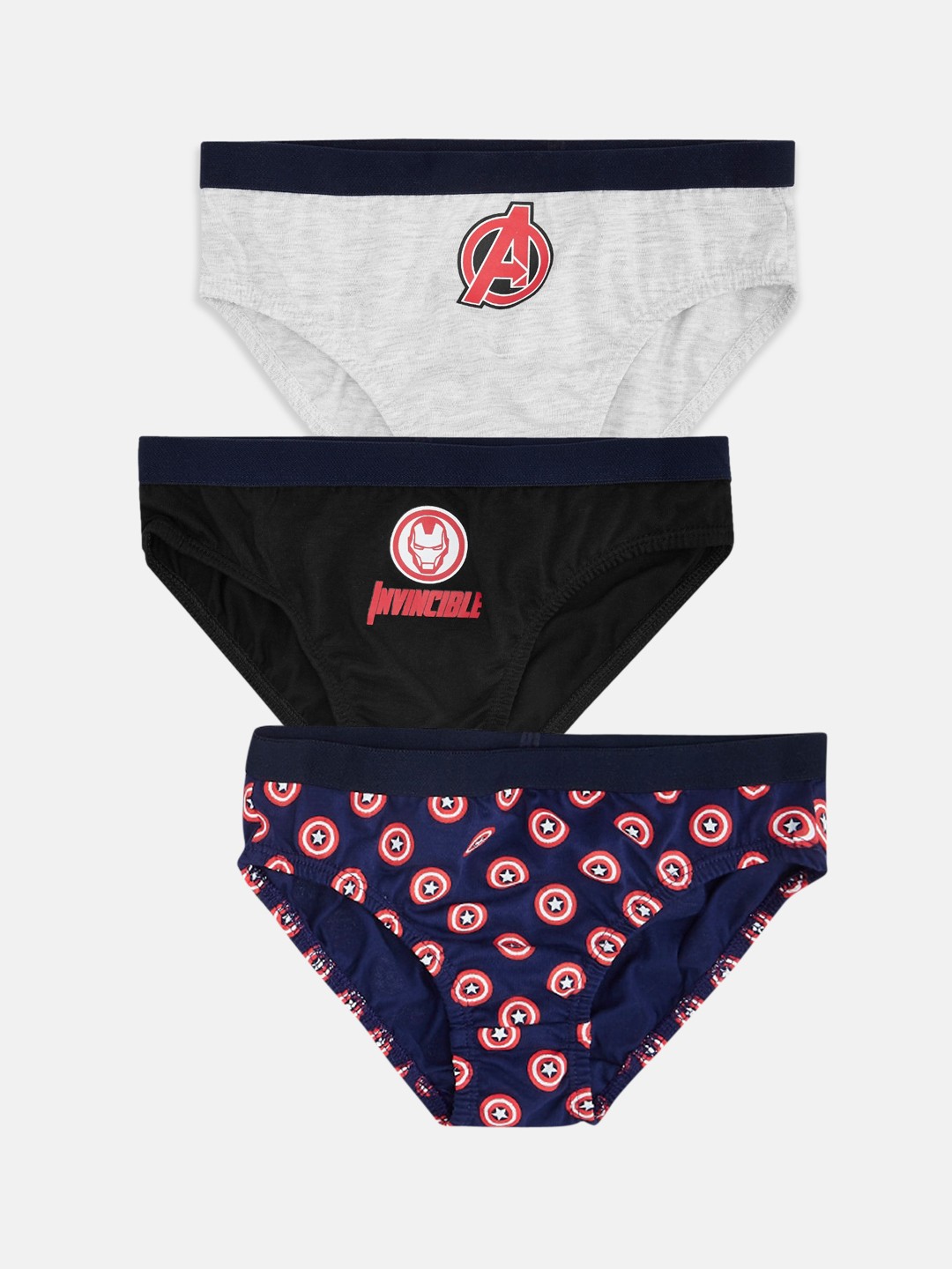 

Pantaloons Junior Boys Pack Of 3 Printed Cotton Basic Briefs, Black