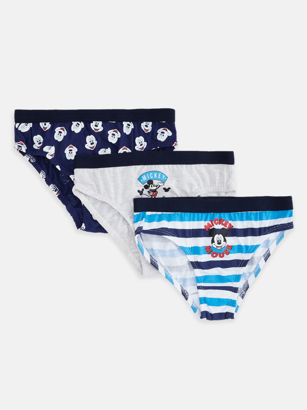 

Pantaloons Junior Boys Pack Of 3 Printed Cotton Basic Briefs, Navy blue