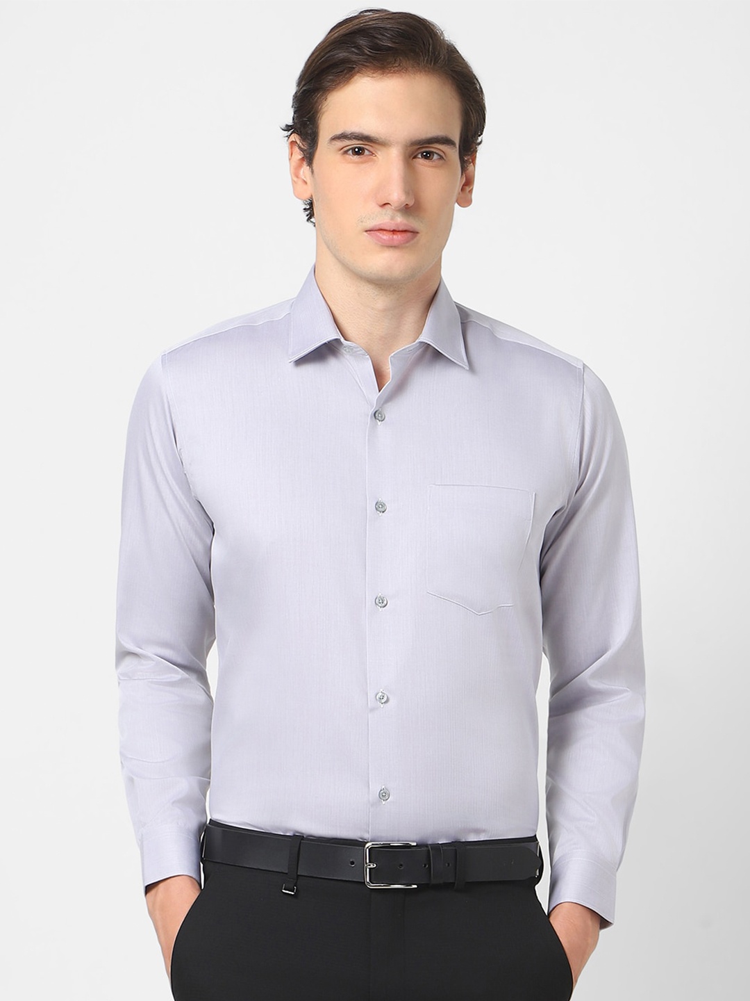 

Van Heusen Spread Collar Pure Cotton Formal Shirt, Grey