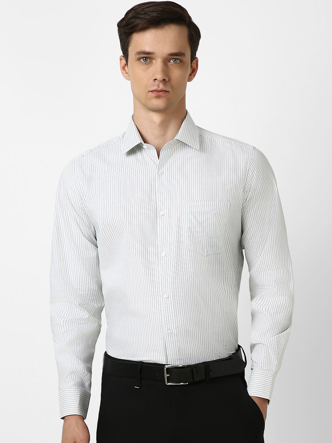 

Van Heusen Striped Pure Cotton Formal Shirt, White