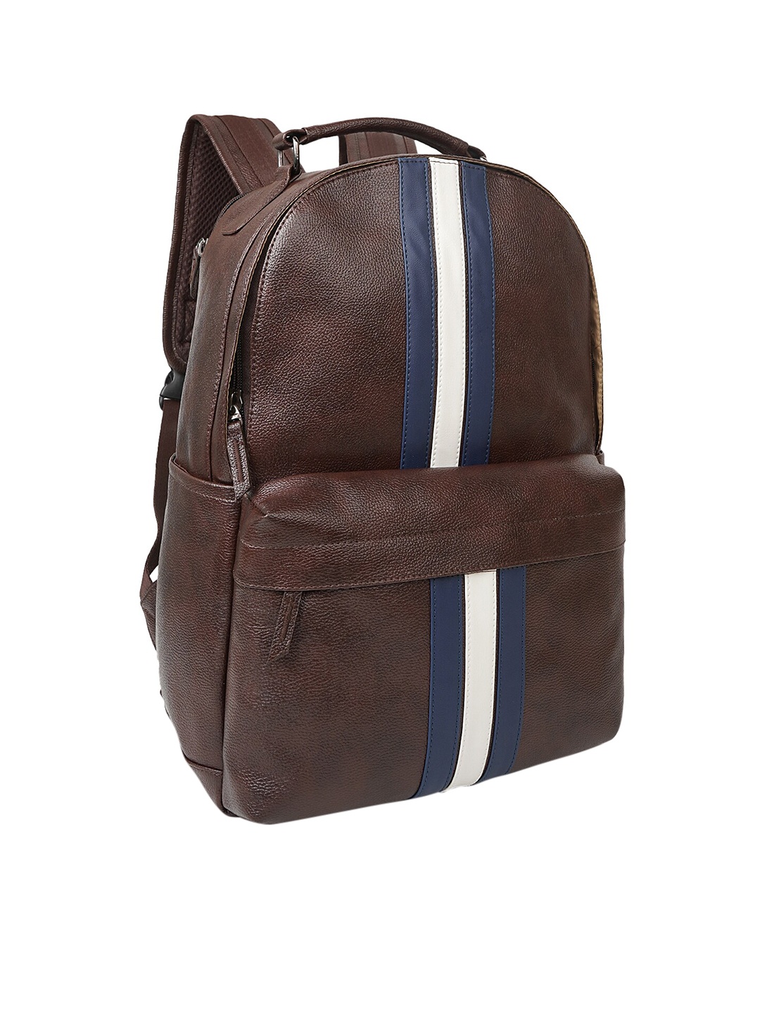 

Veneer Striped Vegan Leather Backpack, Brown