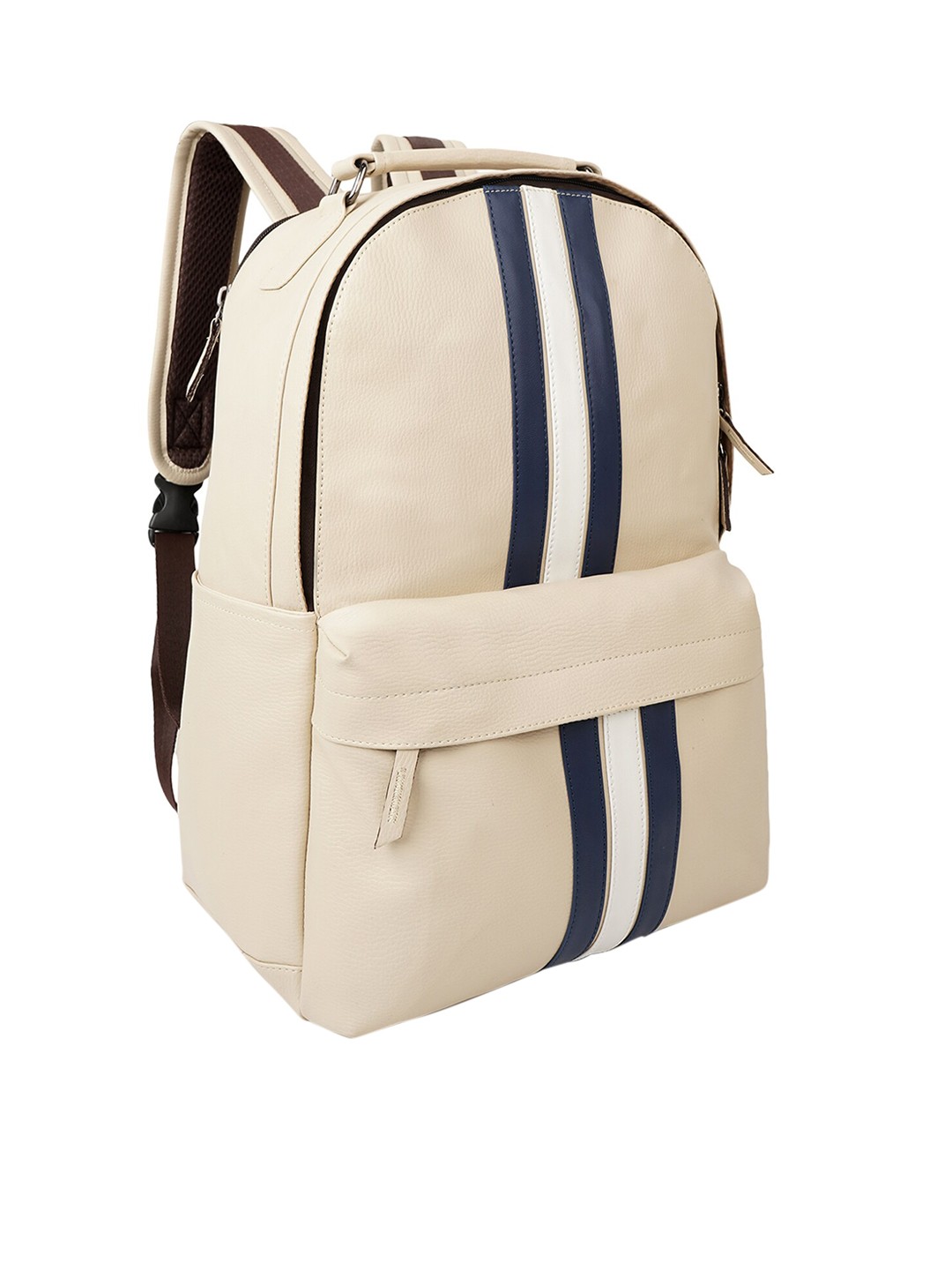 

Veneer Striped Vegan Leather Backpack, Cream