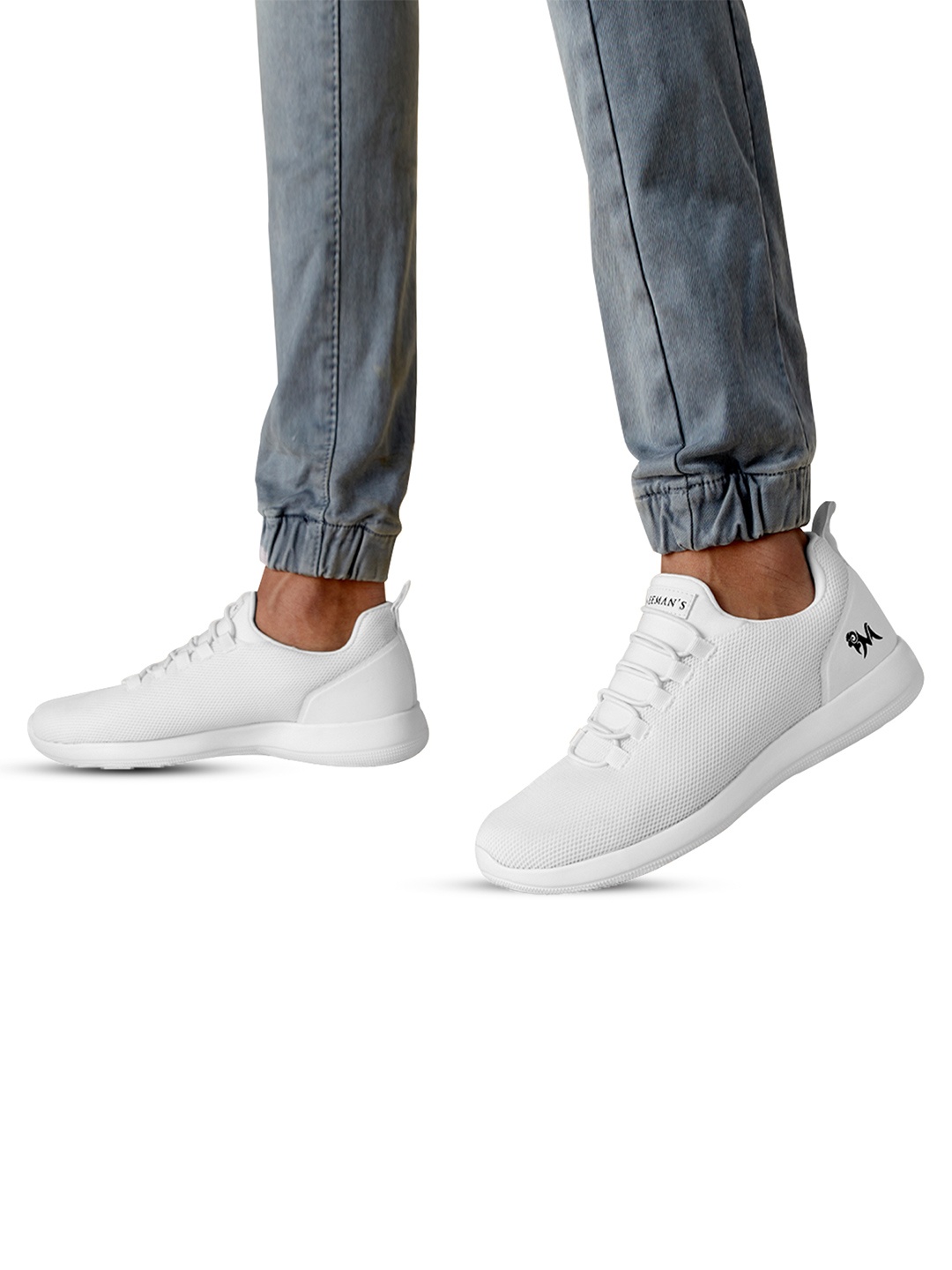 

NEEMANS Woven Design Comfort Insole Lightweight Mesh Basics Sneakers, White