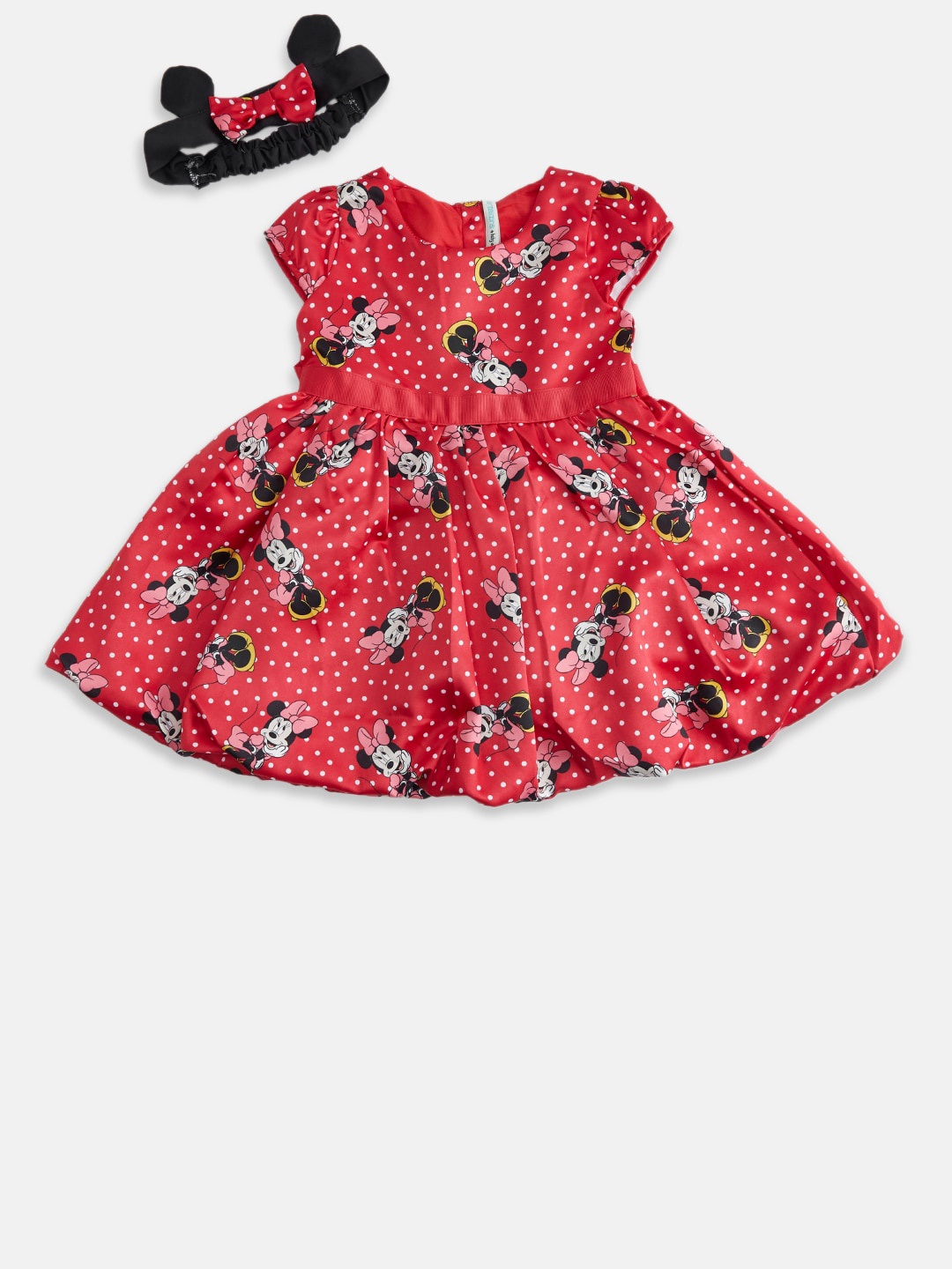 

Pantaloons Baby Girls Minnie Mouse Print A-Line Dress, Red