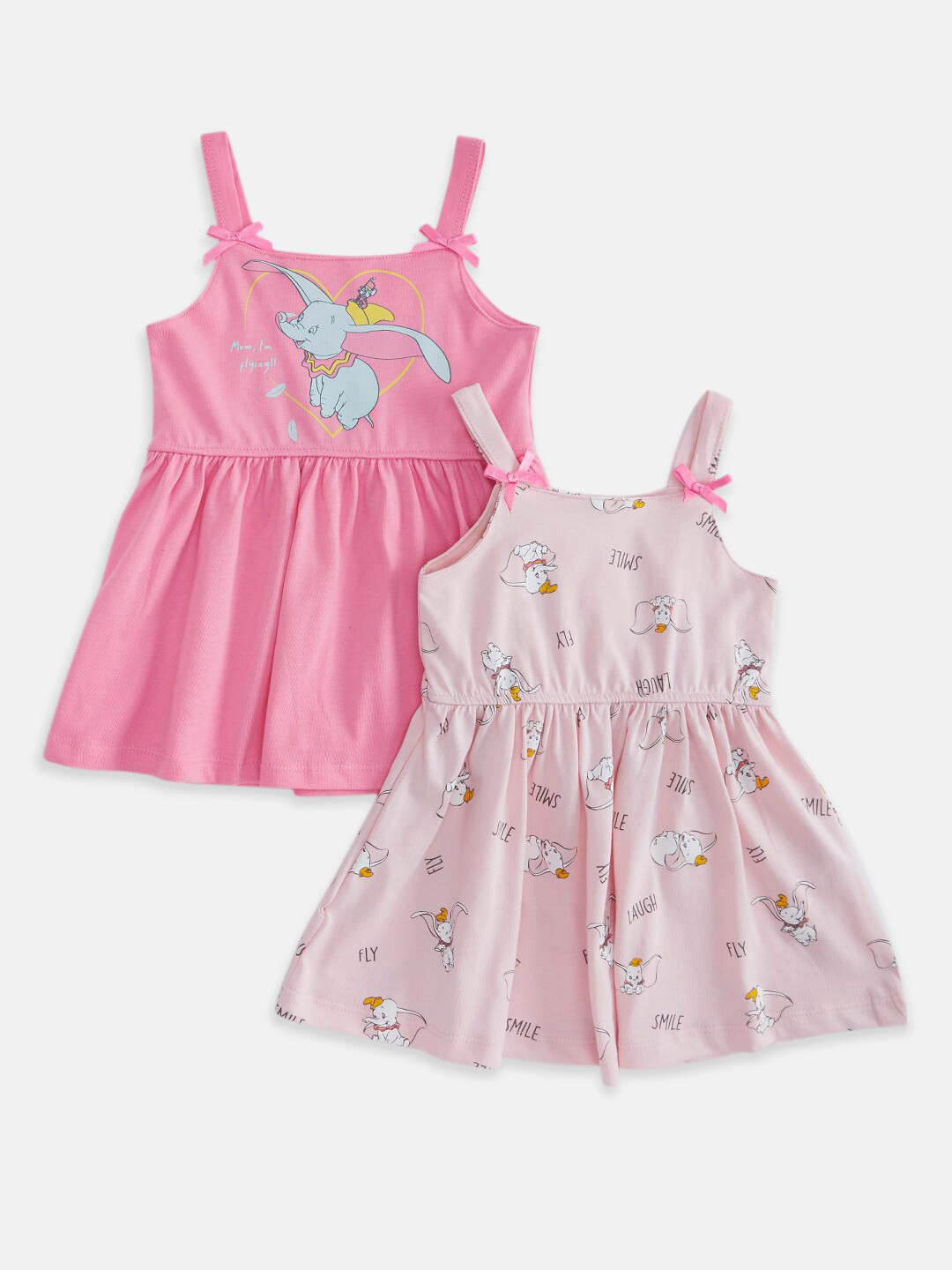 

Pantaloons Baby Girls Pack Of 2 Print Fit & Flare Dress, Pink
