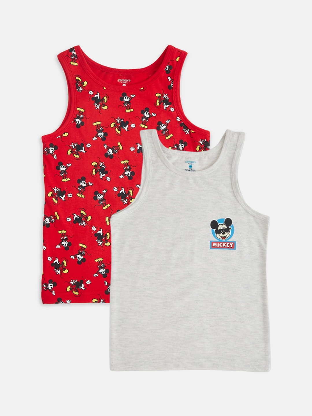 

Pantaloons Junior Boys Pack Of 2 Printed Cotton Vests, Red