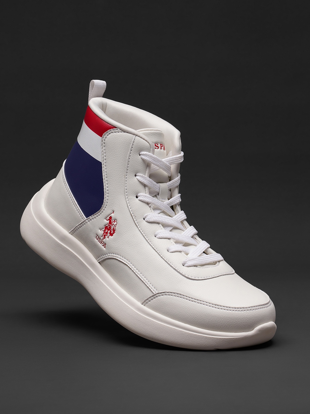 

U.S. Polo Assn. Men Mid Top Comfort Insole Basics Sneakers, Off white
