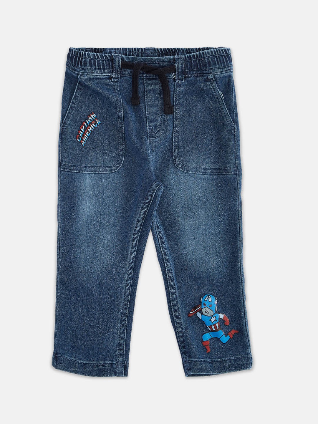 

Pantaloons Baby Boys Mid-Rise Printed Light Fade Clean Look Jeans, Blue