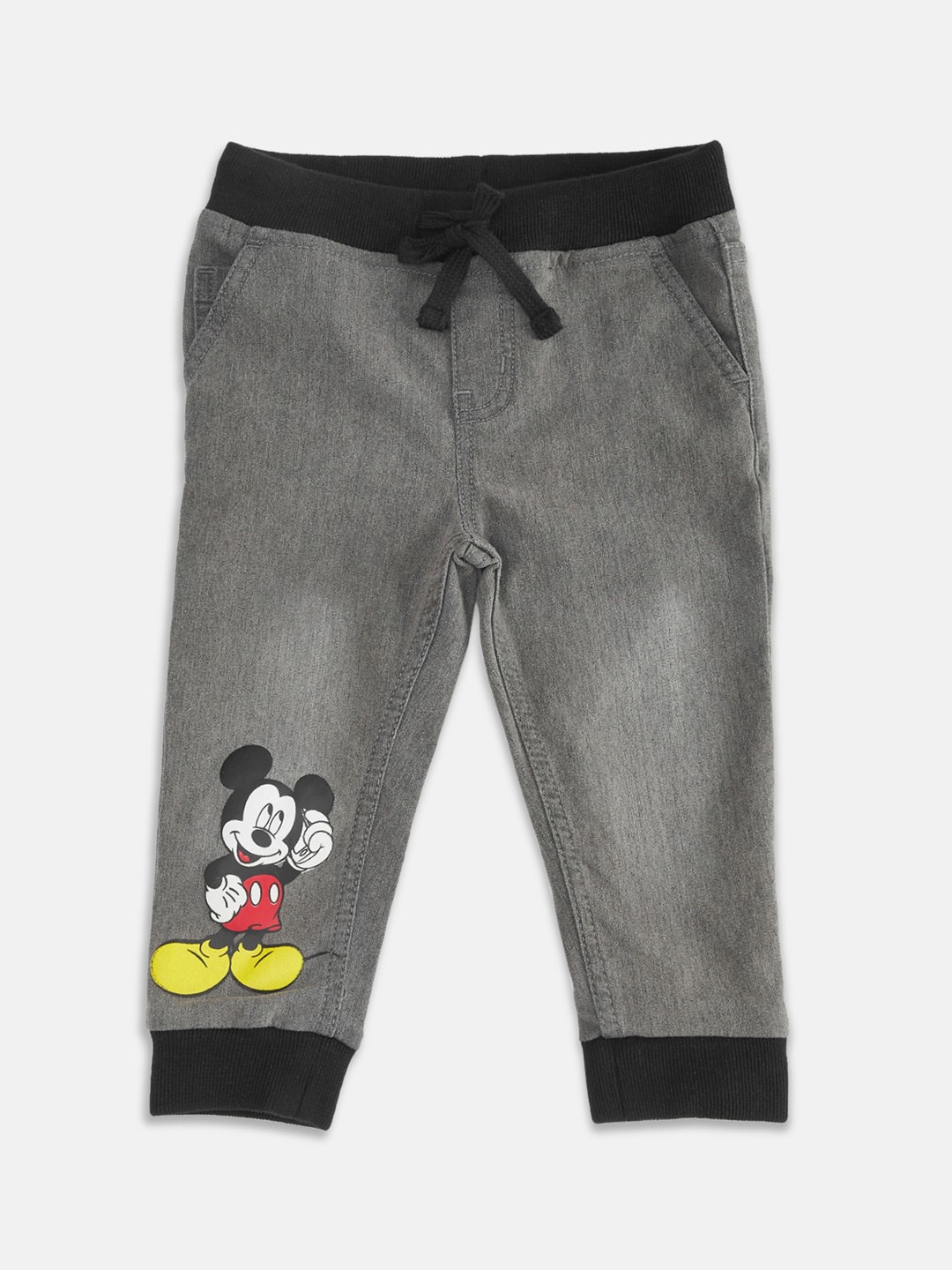 

Pantaloons Baby Boys Mid-Rise Printed Light Fade Clean Look Jeans, Grey