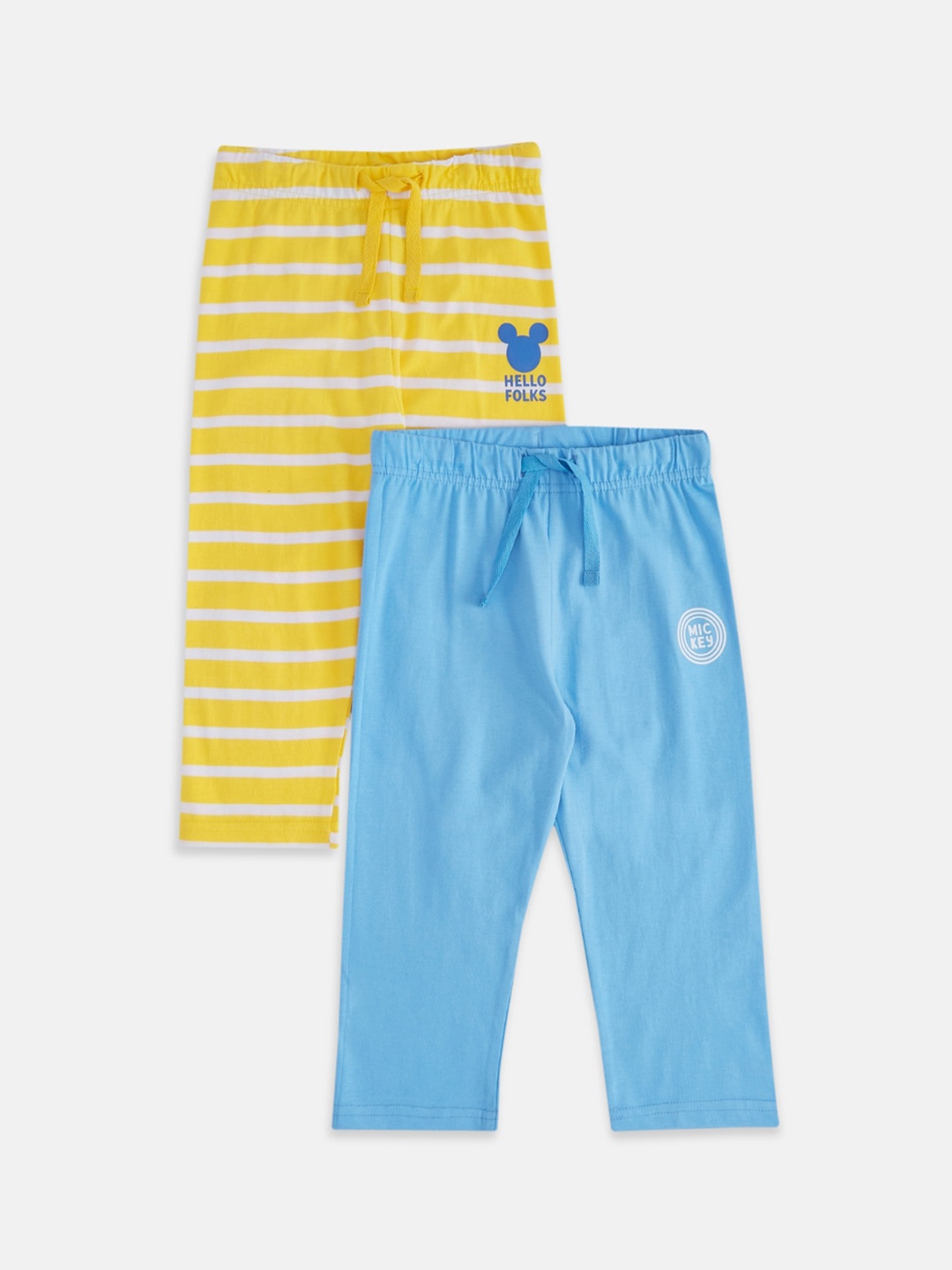

Pantaloons Baby Boys Pack Of 2 Mid-Rise Cotton Lounge Pants, Blue