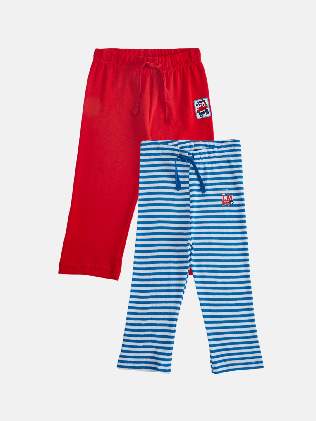 

Pantaloons Baby Infant Boys Pack of 2 Striped Cotton Lounge Pants, Red