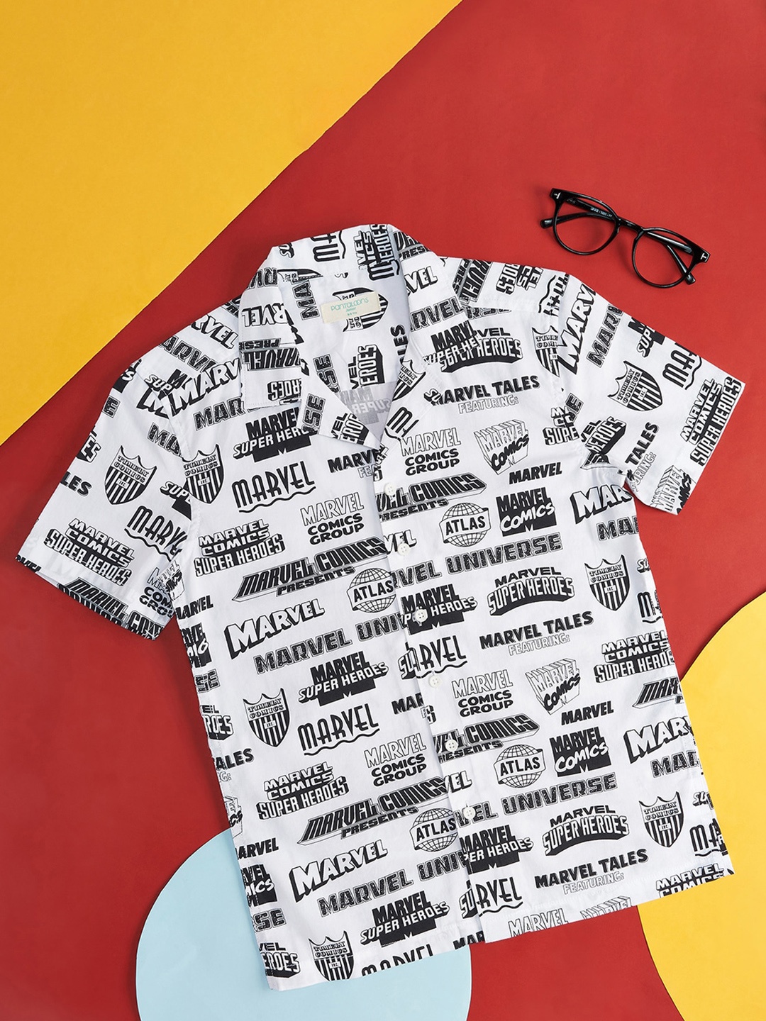 

Pantaloons Junior Boys Marvel Printed Cotton Casual Shirt, White