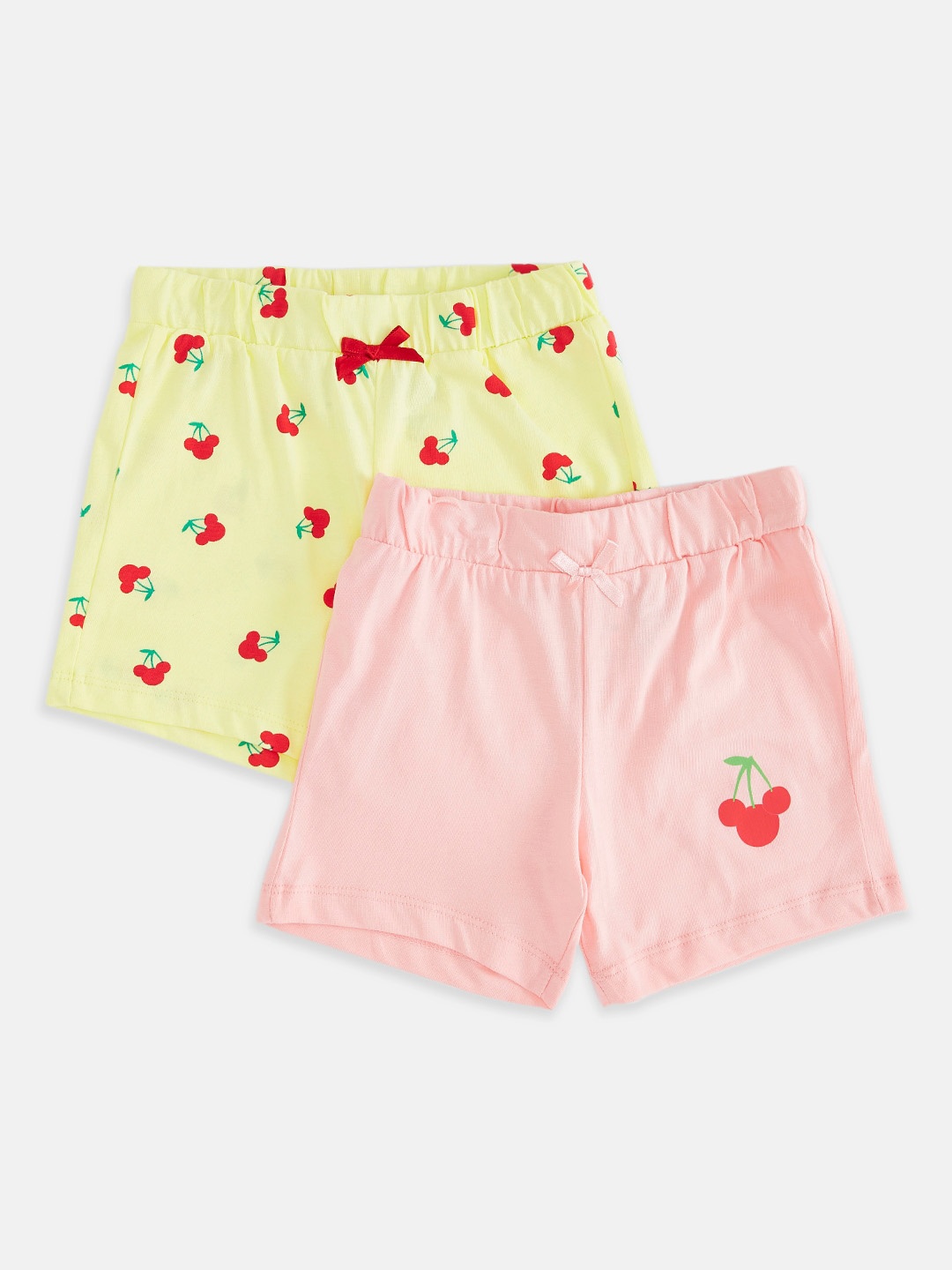 

Pantaloons Baby Infant Girls Pack Of 2 Printed Shorts, Peach