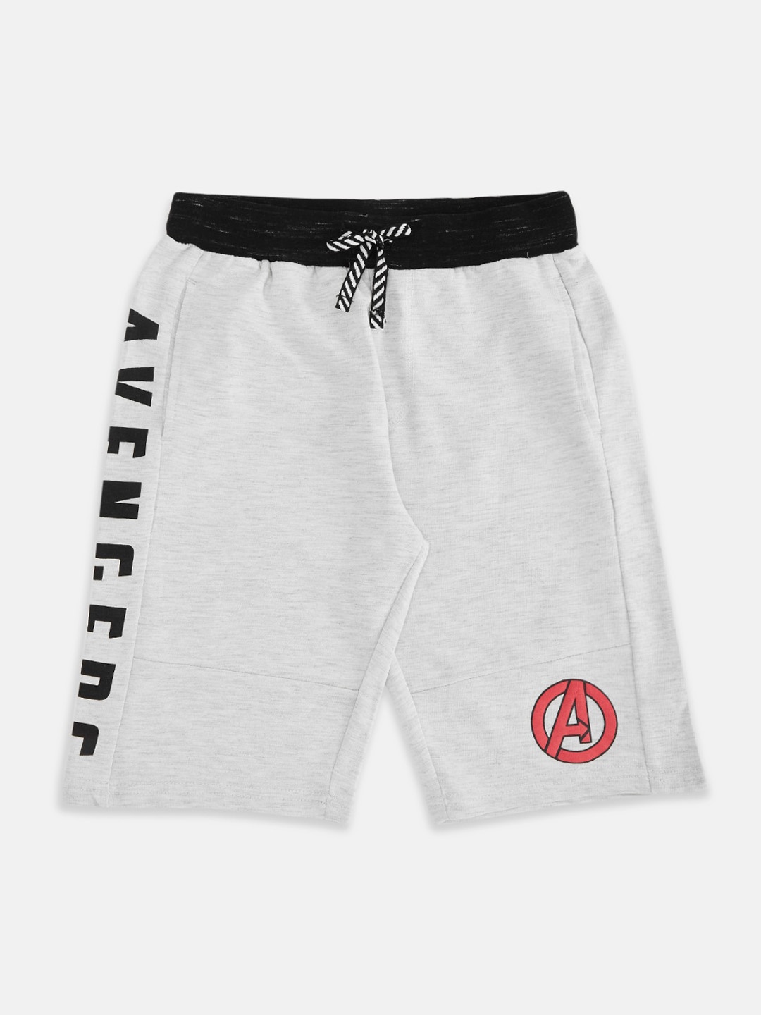

Pantaloons Junior Boys Avengers Typography Printed Cotton Shorts, Grey