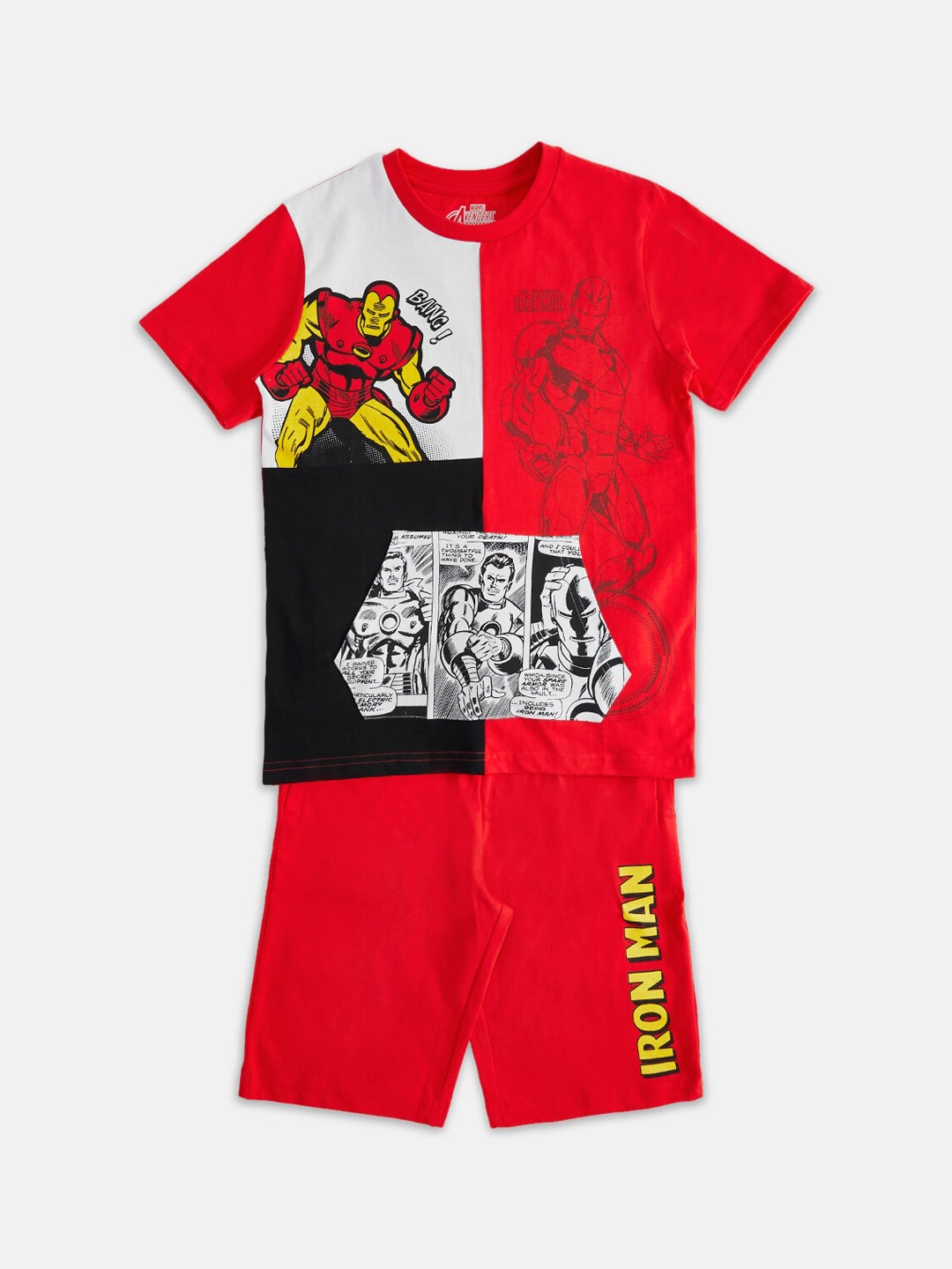 

Pantaloons Junior Boys Printed Pure Cotton T-shirt with Shorts, Red