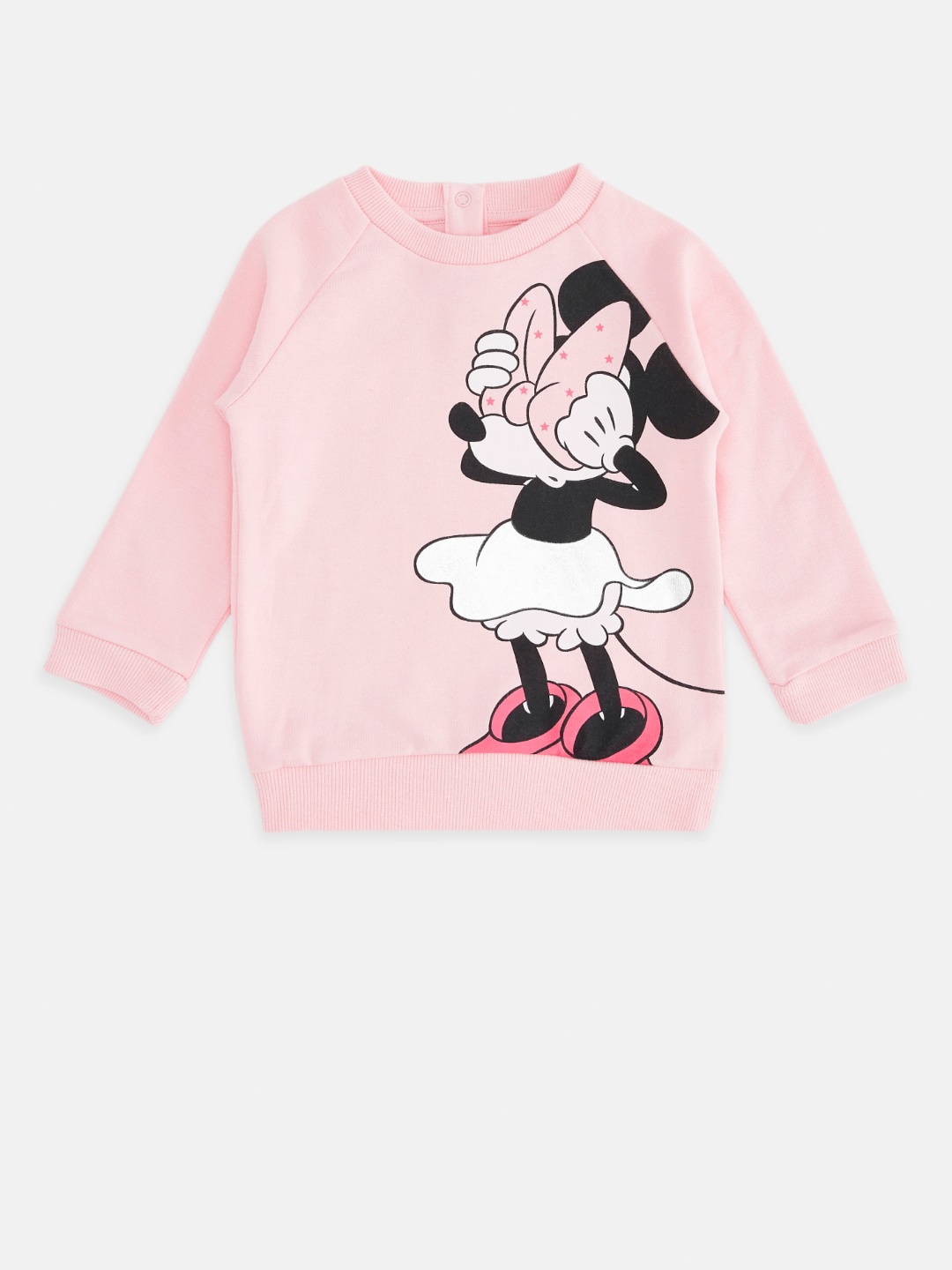 

Pantaloons Baby Infants Girls Humour And Comic minnie Mouse Printed Cotton Sweatshirt, Pink