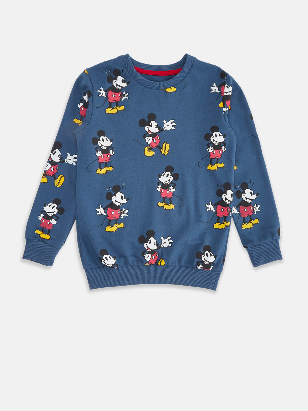 

Pantaloons Junior Boys Mickey Mouse Printed Cotton Sweatshirt, Teal