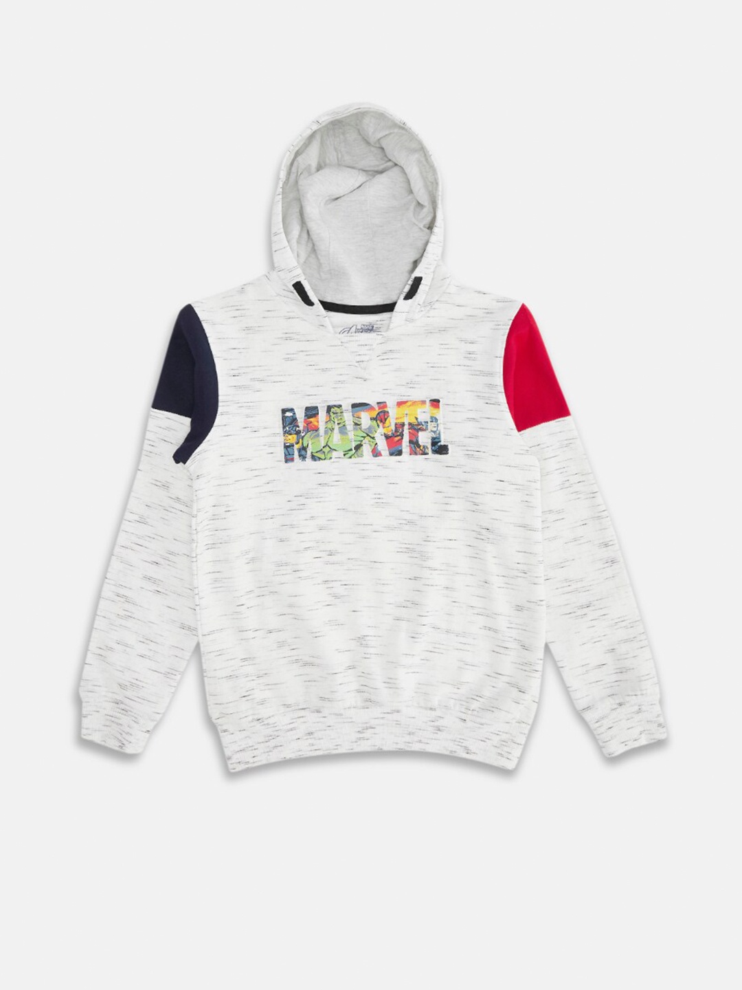 

Pantaloons Junior Boys Marvel Printed Hooded Cotton Sweatshirt, White