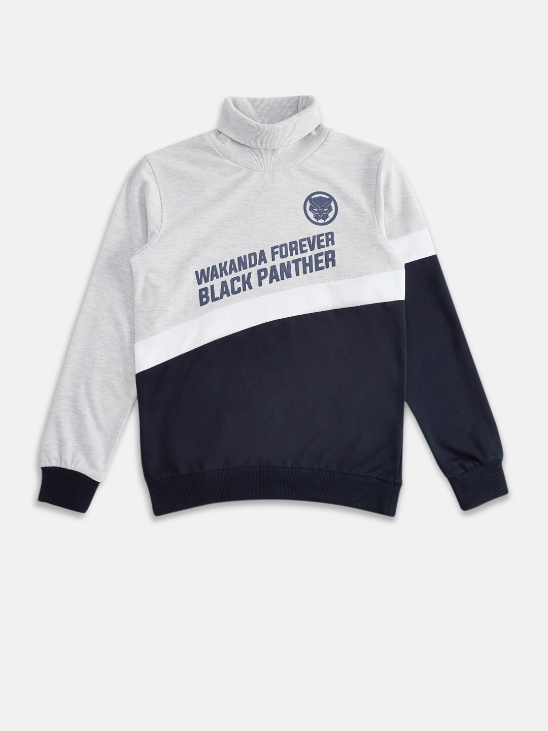 

Pantaloons Junior Boys Colourblocked Cotton Sweatshirt, Navy blue