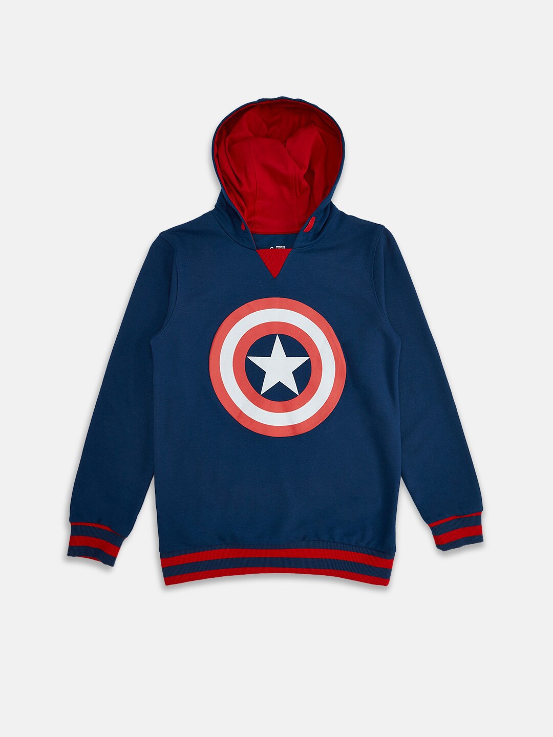 

Pantaloons Junior Boys Spider Man Graphic Printed Hooded Sweatshirt, Navy blue