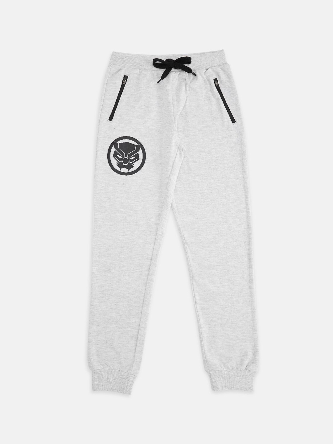 

Pantaloons Junior Boys Mid-Rise Cotton Joggers, Grey melange