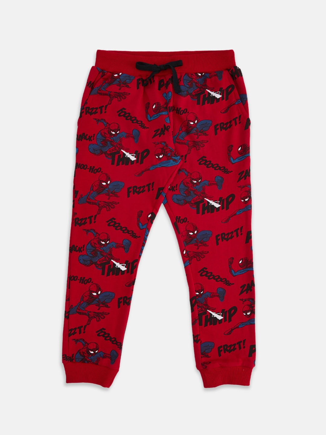 

Pantaloons Junior Boys Spider Man Printed Cotton Joggers, Red
