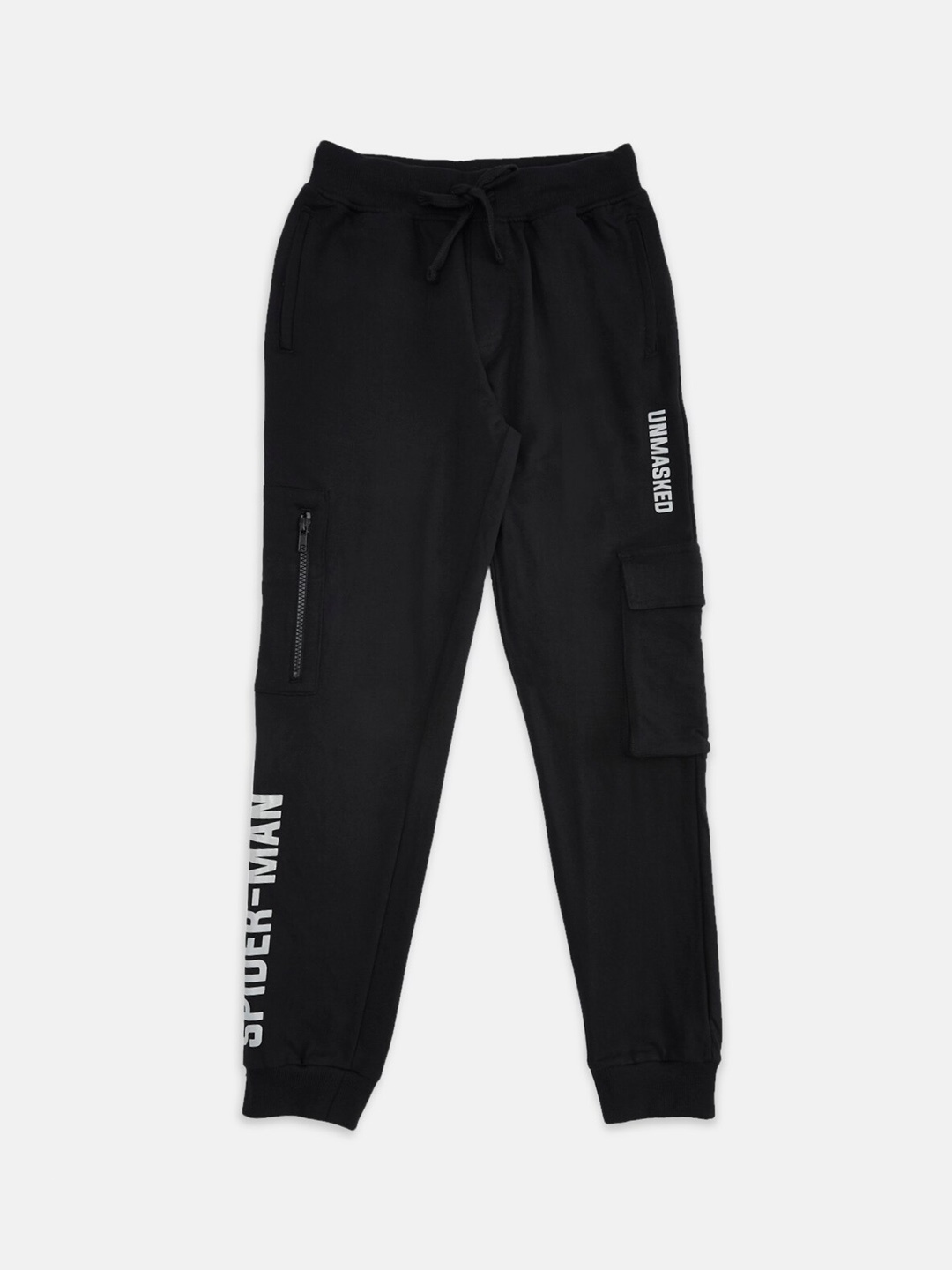

Pantaloons Junior Boys Spider Man Printed Cotton Joggers, Black
