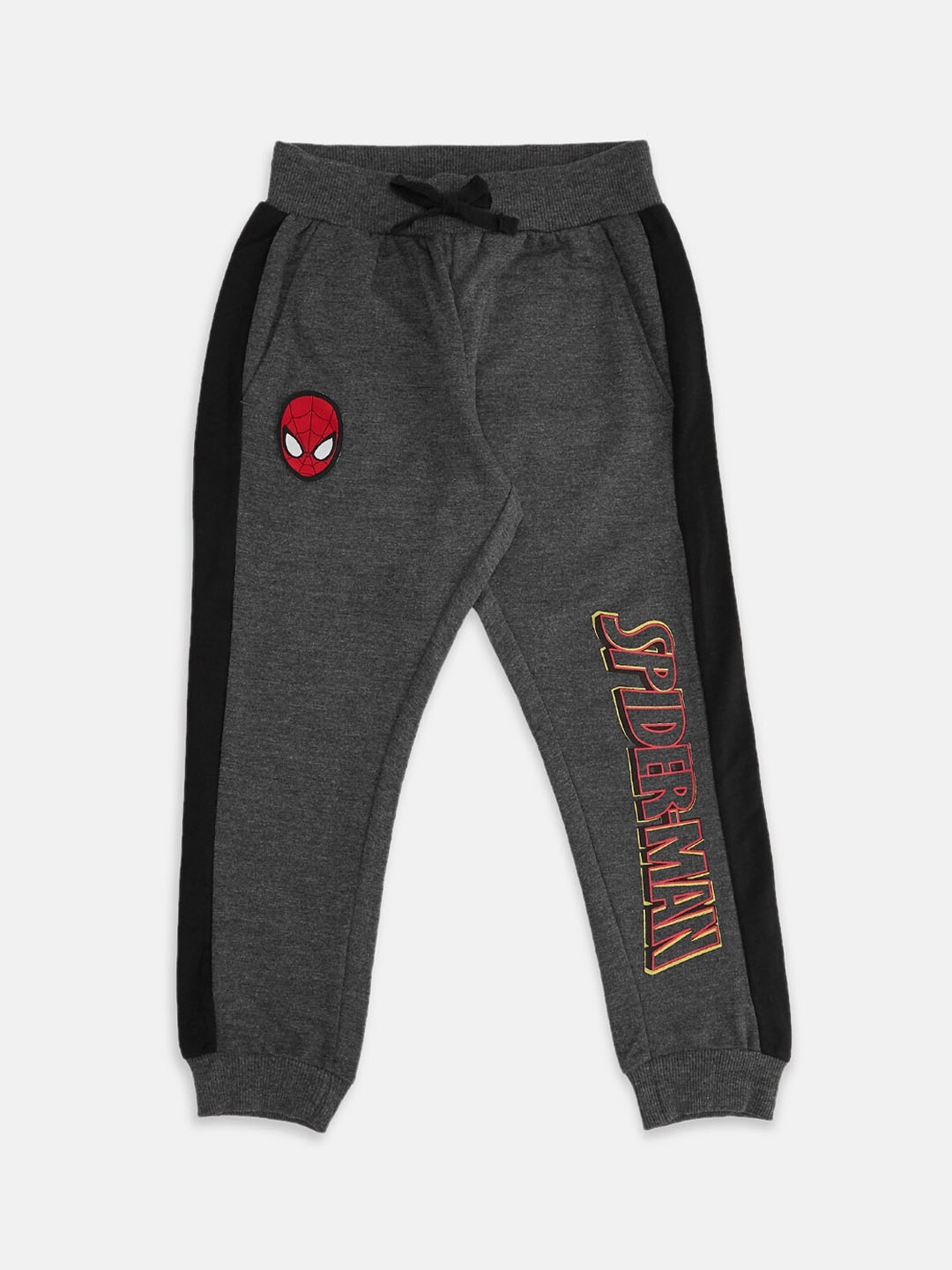 

Pantaloons Junior Boys Spider Man Printed Cotton Joggers, Charcoal