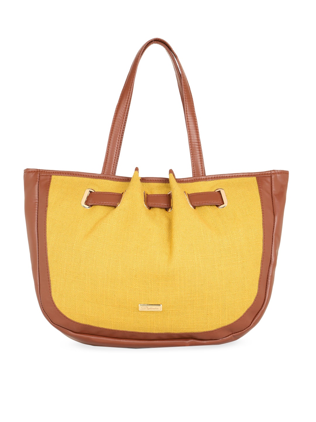 Defiesta Colourblocked Oversized Tote Bag, Yellow