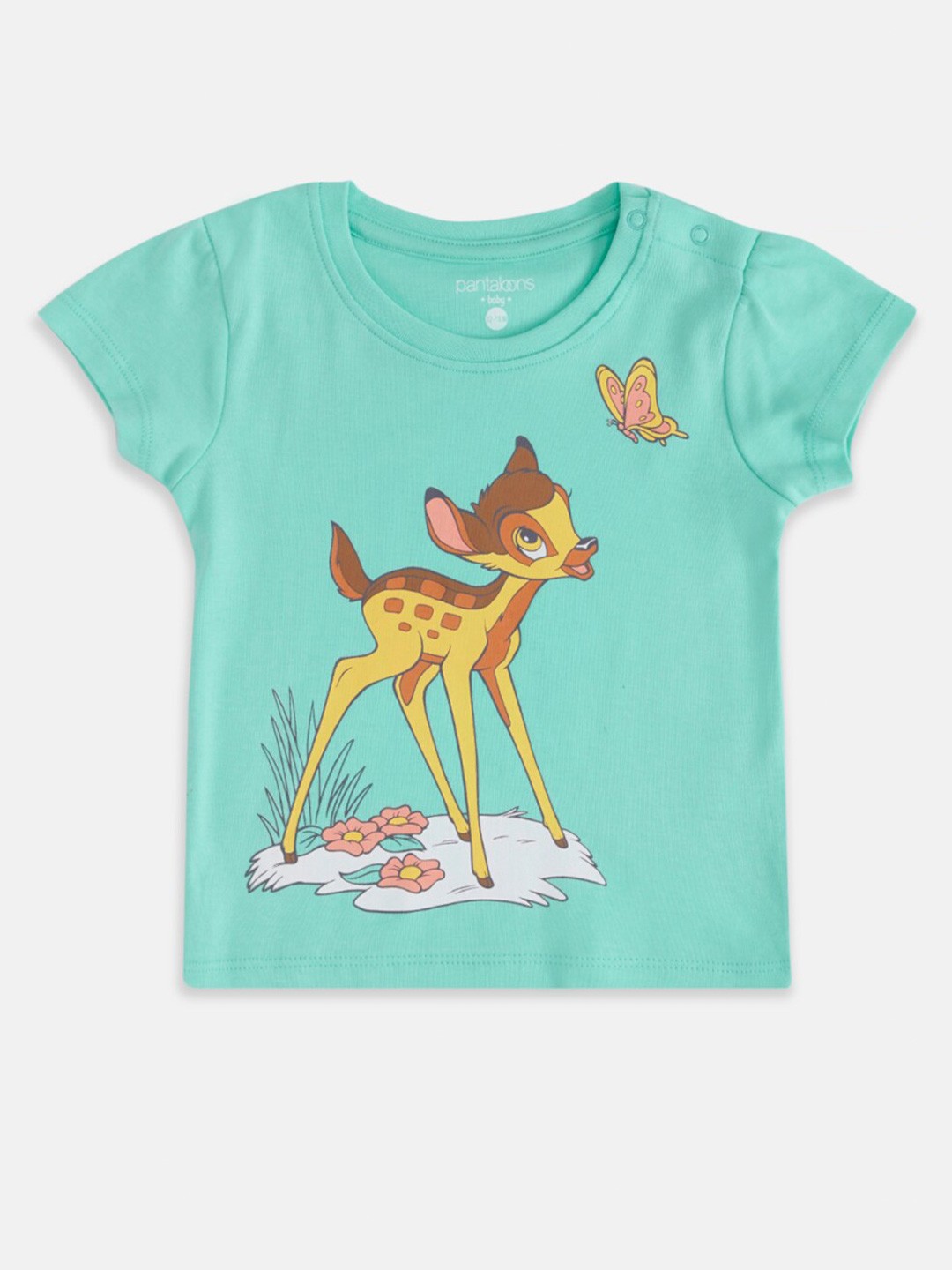 

Pantaloons Baby Girls Pack Of 2 Graphic Disney Printed Cotton T-Shirt, Yellow