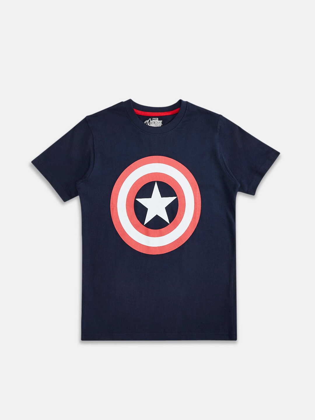 

Pantaloons Junior Boys Avengers Printed Cotton T-shirt, Navy blue