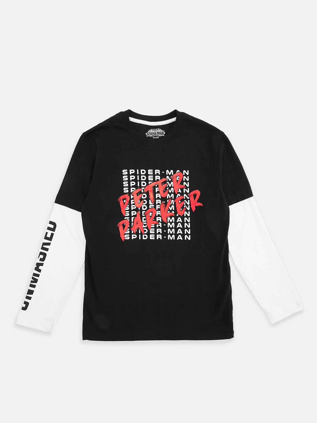 

Pantaloons Junior Boys Typography Printed Cotton T-shirt, Black