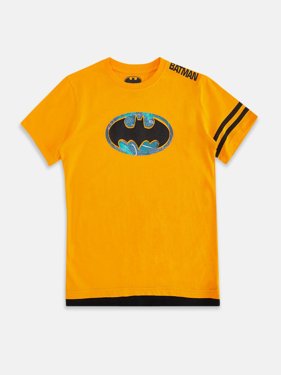 

Pantaloons Junior Boys Batman Printed Cotton T-shirt, Mustard