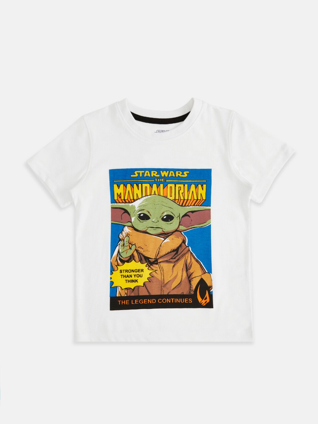 

Pantaloons Junior Boys Star War Yoda Printed Cotton T-shirt, White