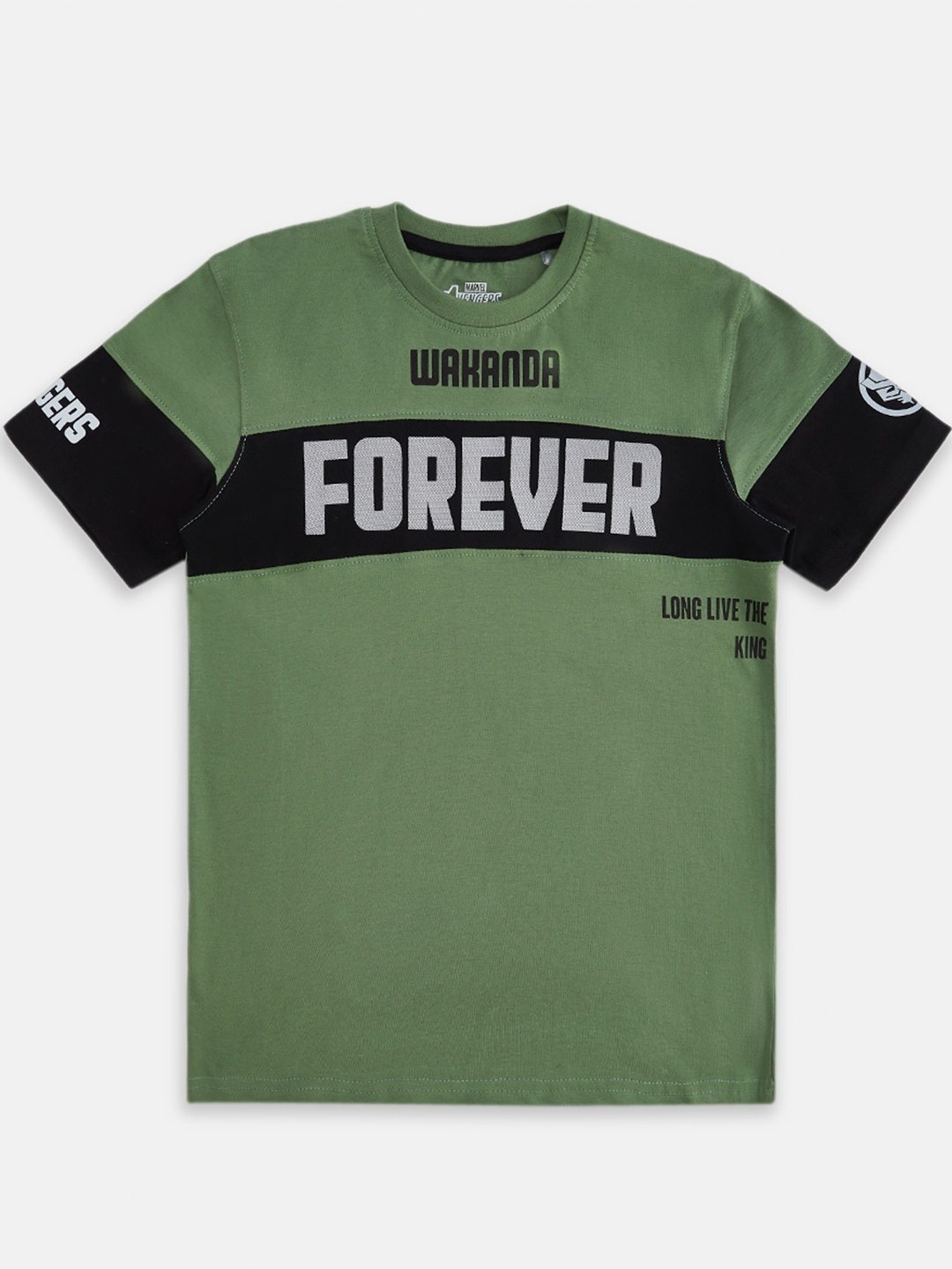 

Pantaloons Junior Boys Typography Printed Cotton T-shirt, Olive