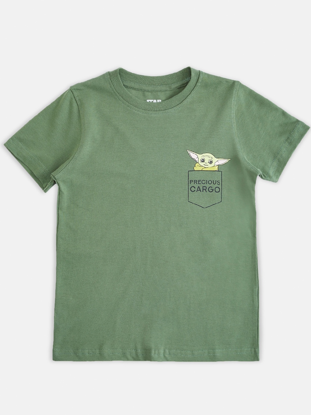 

Pantaloons Junior Boys Round neck Cotton T-shirt, Olive
