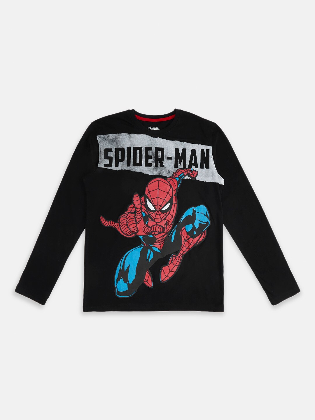 

Pantaloons Junior Boys Spider Man Printed Cotton T-shirt, Black