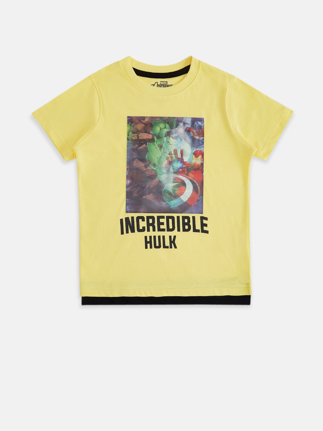 

Pantaloons Junior Boys Hulk Printed Cotton T-shirt, Yellow