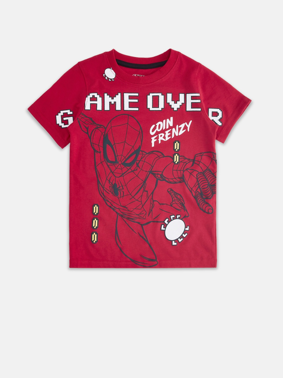 

Pantaloons Junior Boys Spider Man Printed Cotton T-shirt, Red