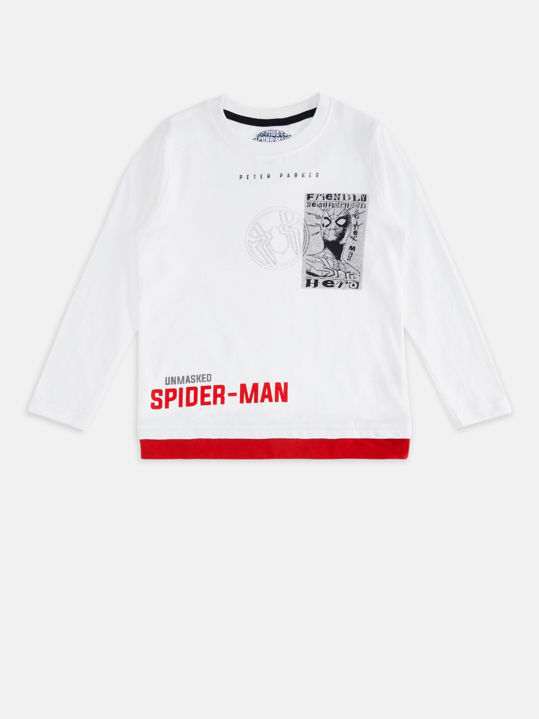 

Pantaloons Junior Boys spider Man Printed Cotton T-shirt, White